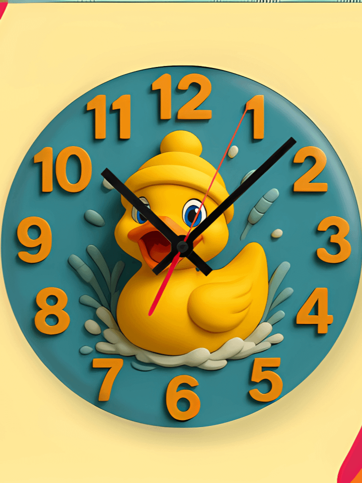 3D Cute Duck Wall Clock PNG – Adorable Floating Friend Design for Kids – Perfect for Sublimation – High-Quality 300 DPI Instant Digital Download product image (1)