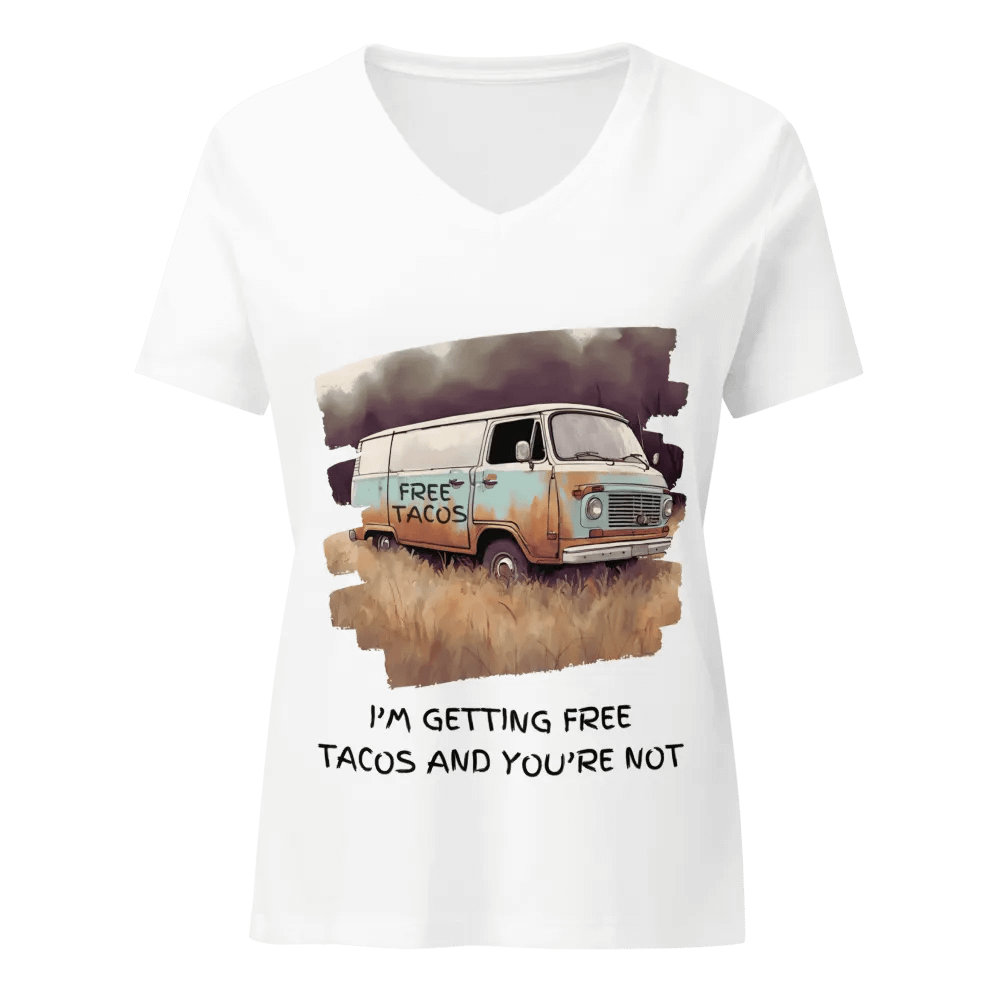 FREE TACOS Van Women's V-Neck T-Shirt product image (1)