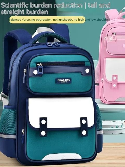 Schoolbag British Style Large Capacity Portable Burden Alleviation product image (1)