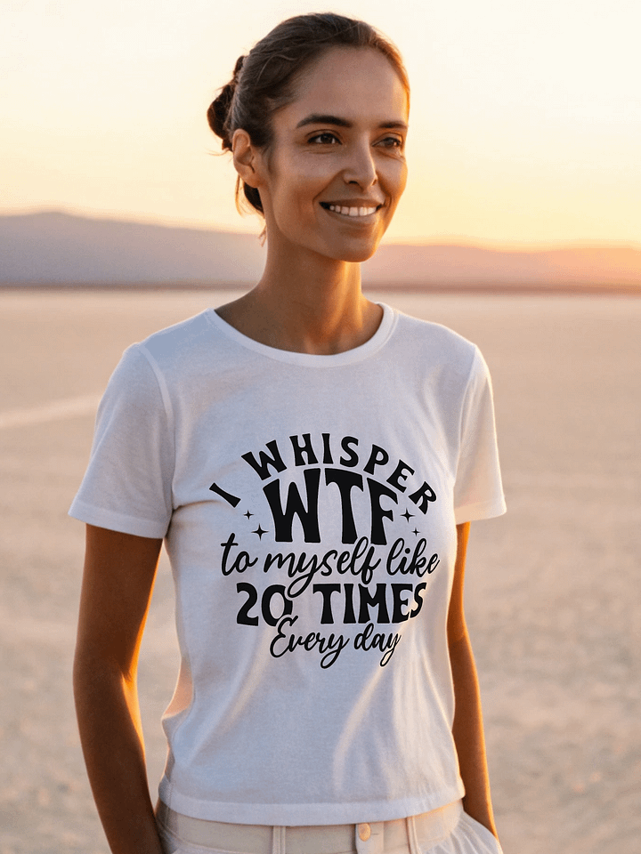 I Whisper Wtf To Myself Like 20 Times Every Day Women White T-Shirt product image (1)