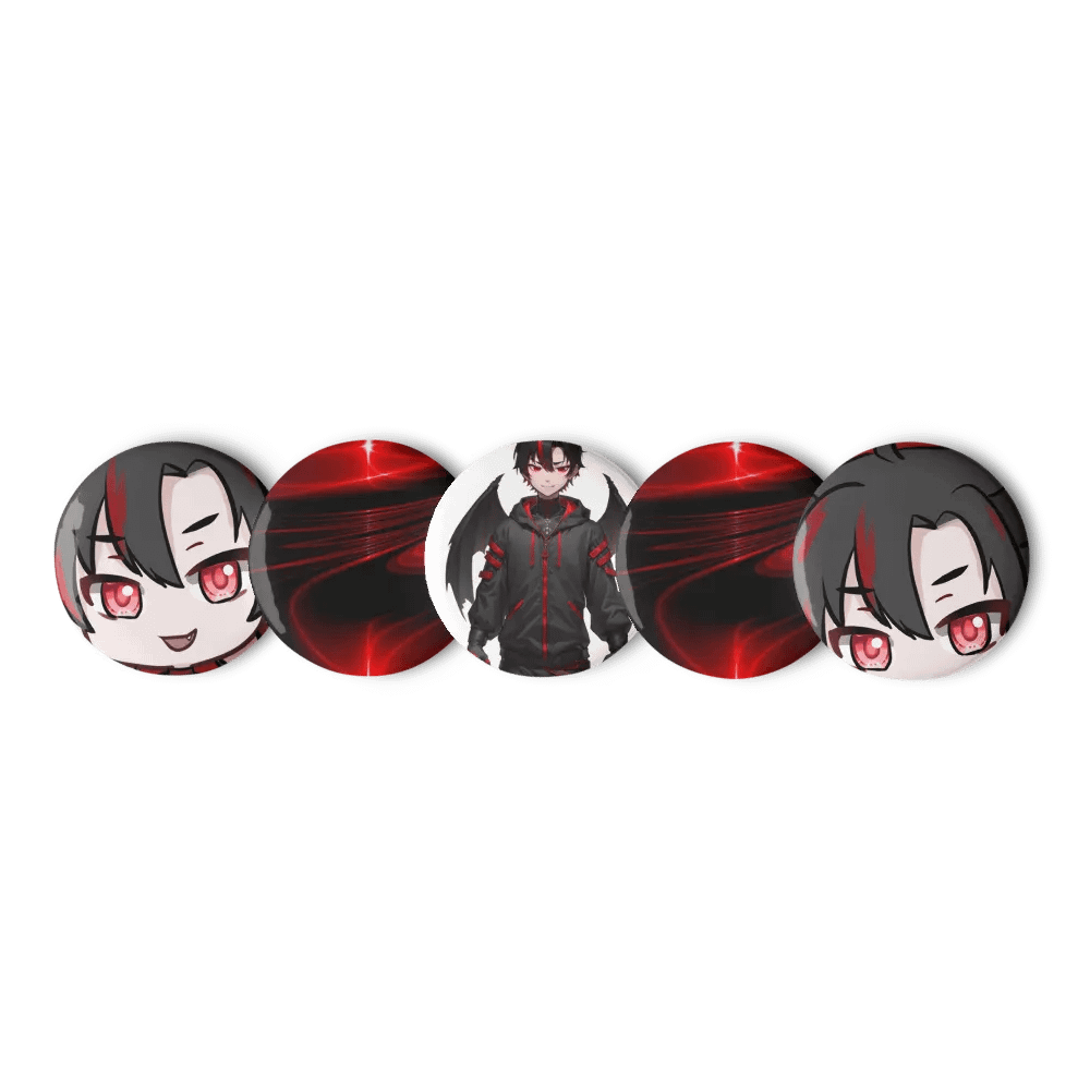 Red Light Waves Pin Buttons Set product image (3)