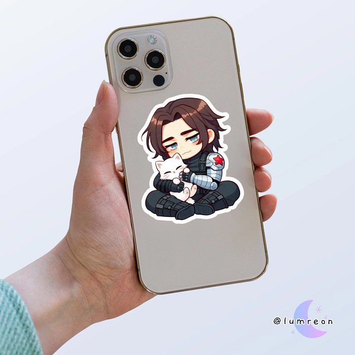 Chibi Bucky Alpine Winter Soldier Vinyl Sticker, Decal product image (2)