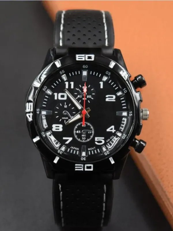 Factory direct sales, foreign trade explosion, men's sports cars, silicone watches wholesale, students sports quartz watches on behalf of a generation product image (1)