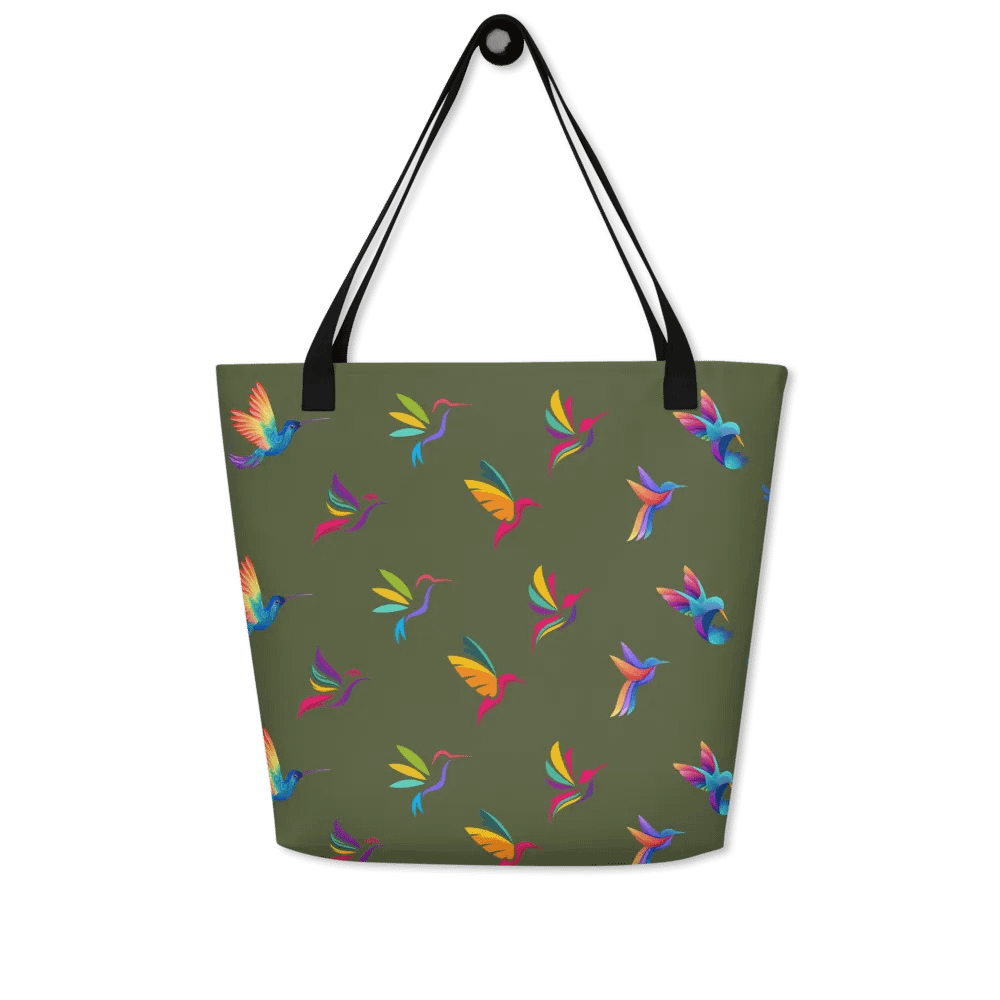 Rainbow Birds All-Over Tote Bag for hummingbird lovers product image (4)