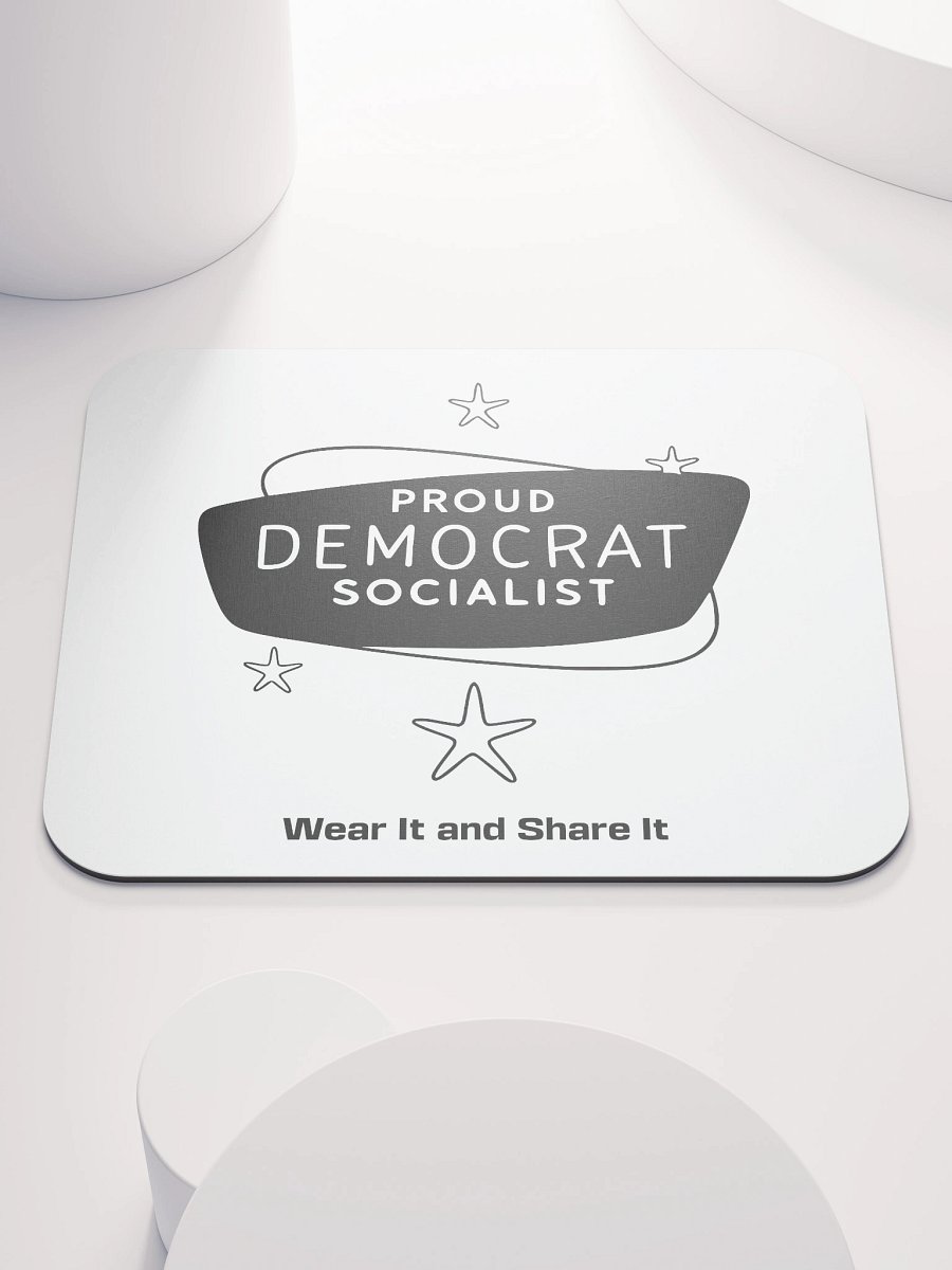 Proud Democrat Socialist mouse pad - black ink product image (1)