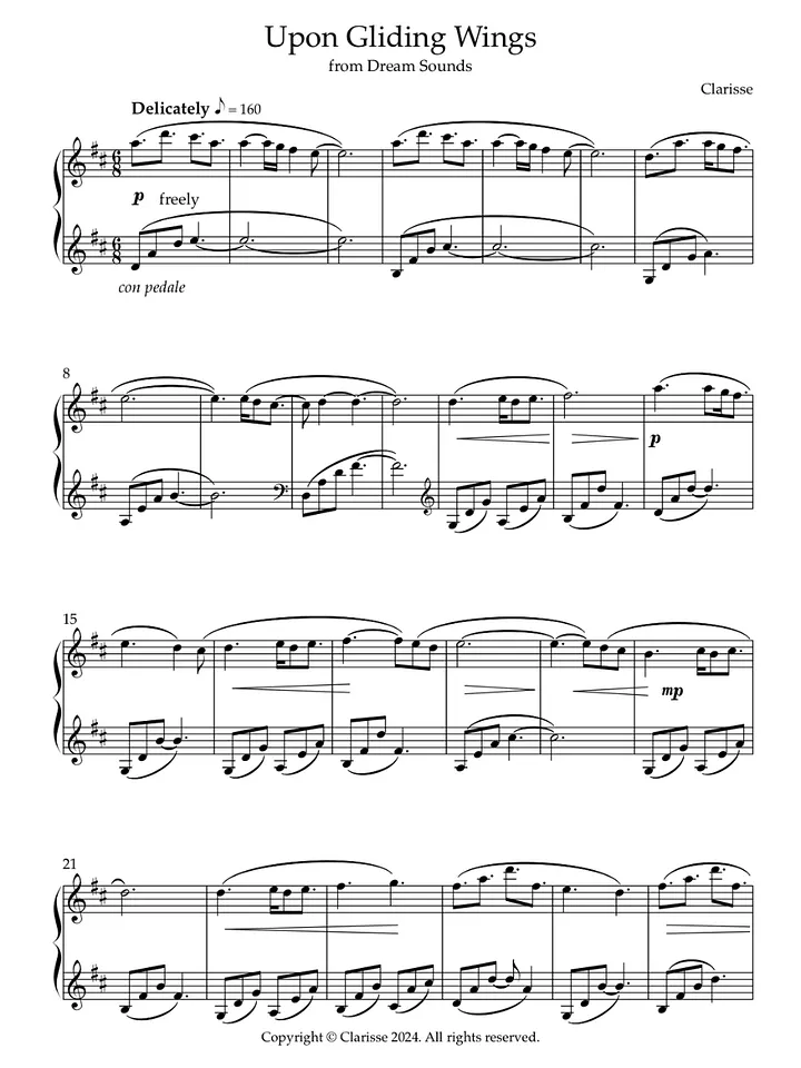 Upon Gliding Wings - Sheet Music product image (1)