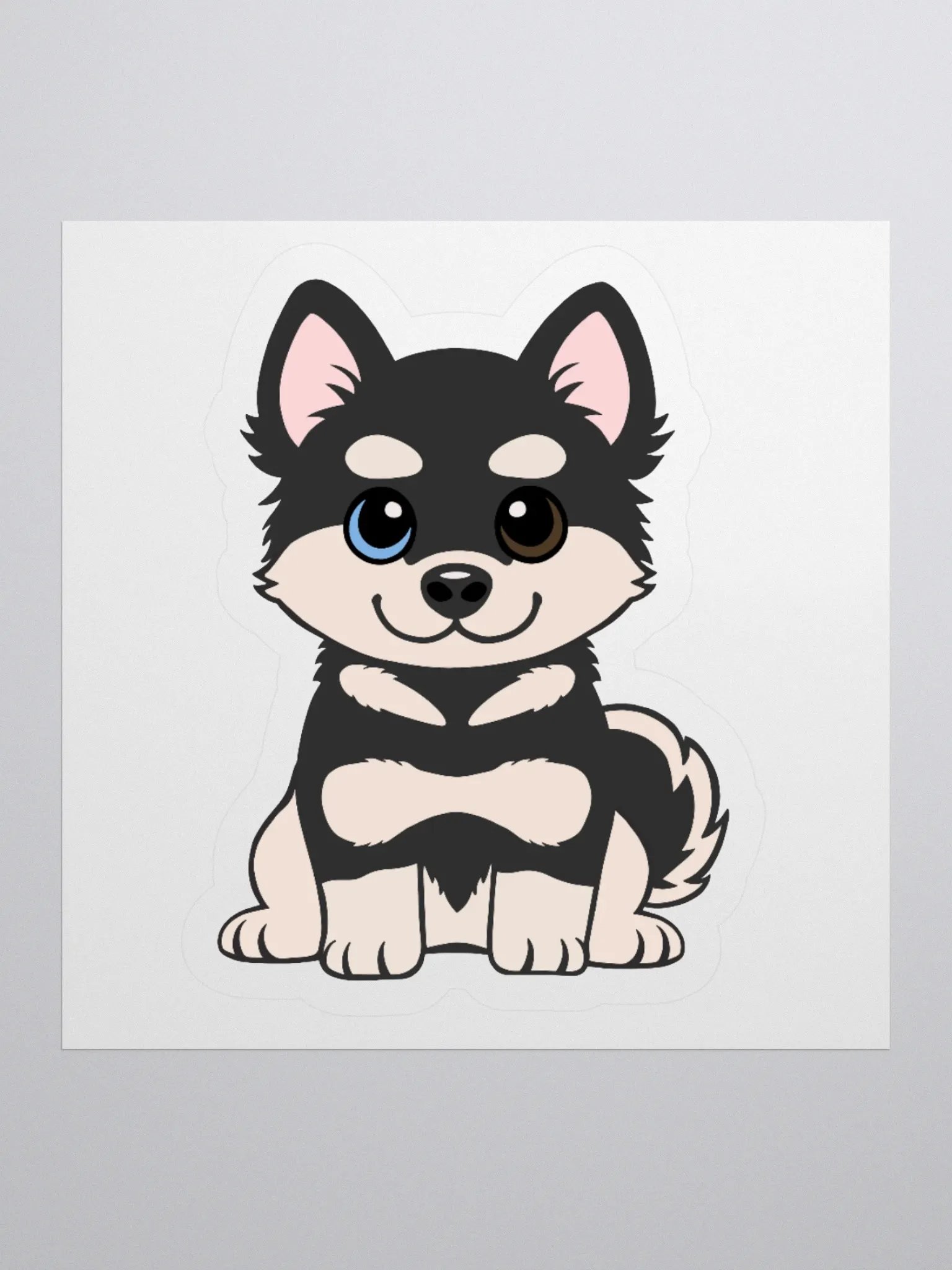 BLACK AND TAN HUSKY PUPPY Sticker product image (1)