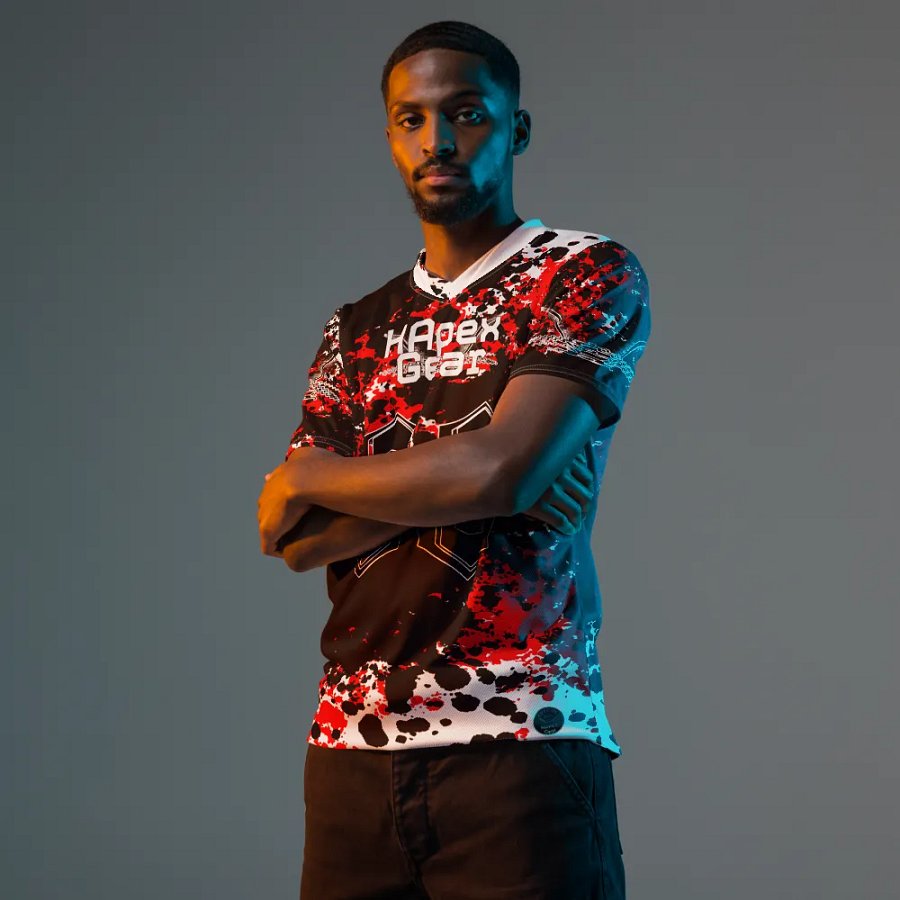 Recycled Unisex Sports Jersey - White HApex Gear Black Logo product image (11)