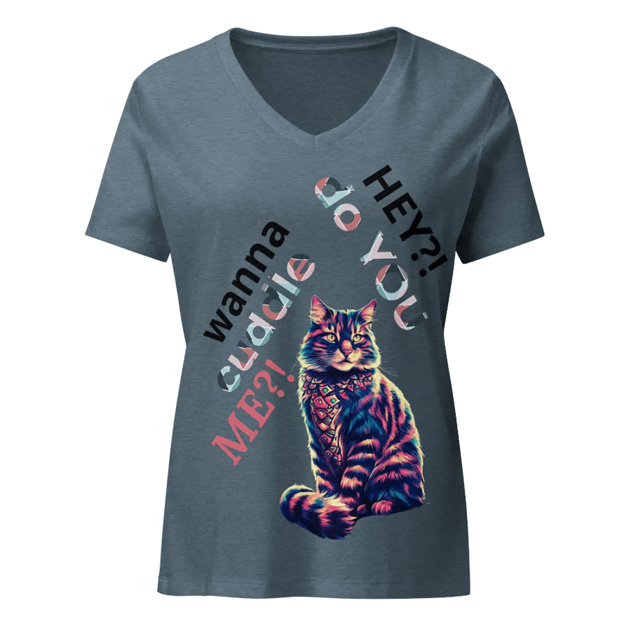 Meow Bandana Cat Women's V-Neck Tee product image (2)