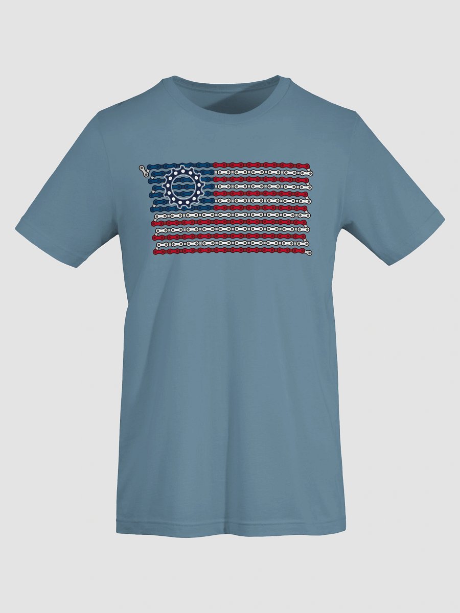 USA Betsy Ross Bike Chain Flag on Dark Color Supersoft Tee product image (3)