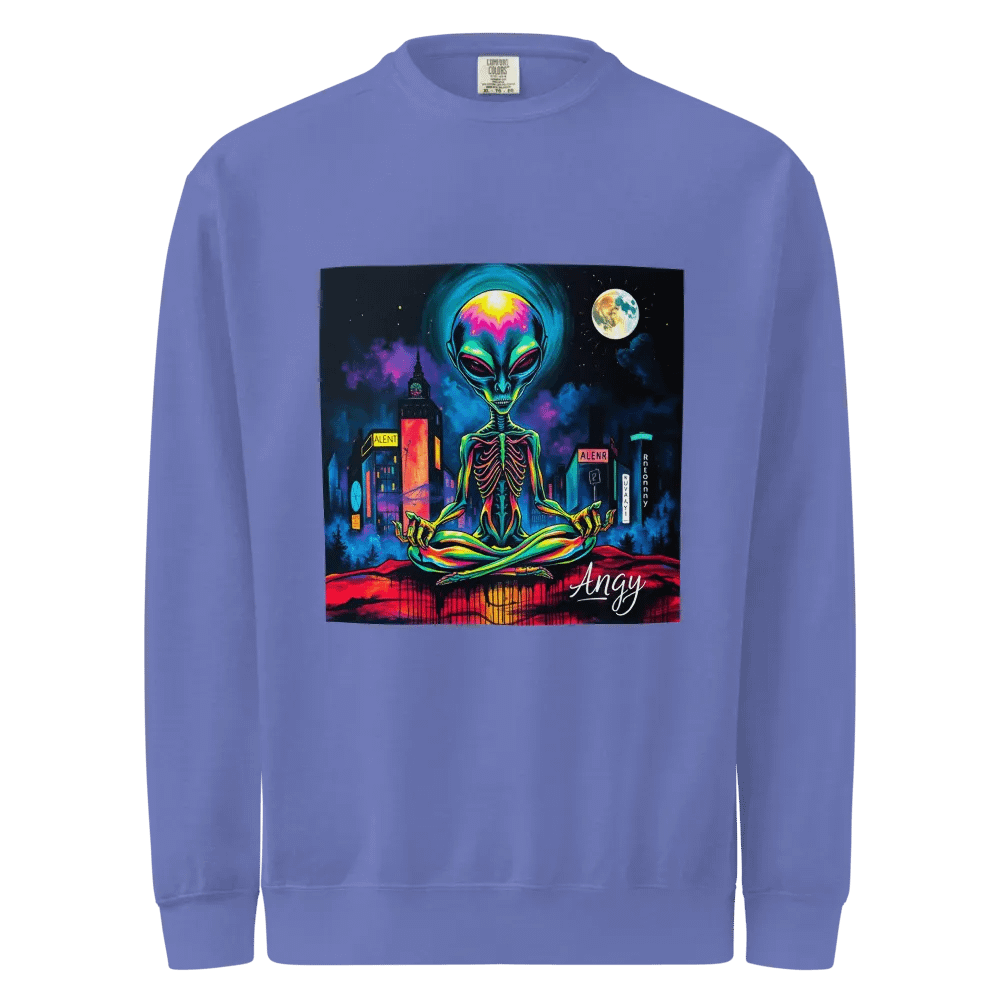 Neon Alien Meditation Sweatshirt product image (1)