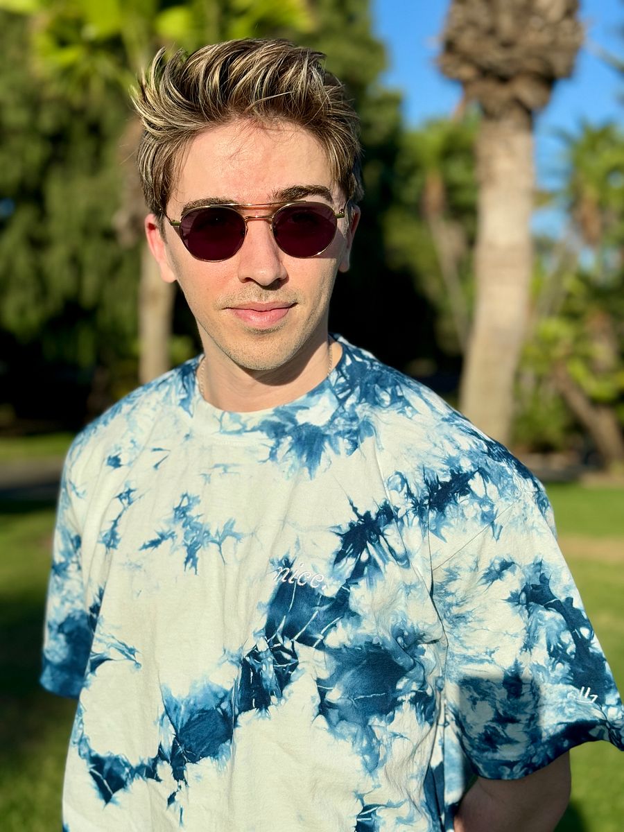 Nice. Embroidered Tie Dye Tee (Navy/White) product image (5)