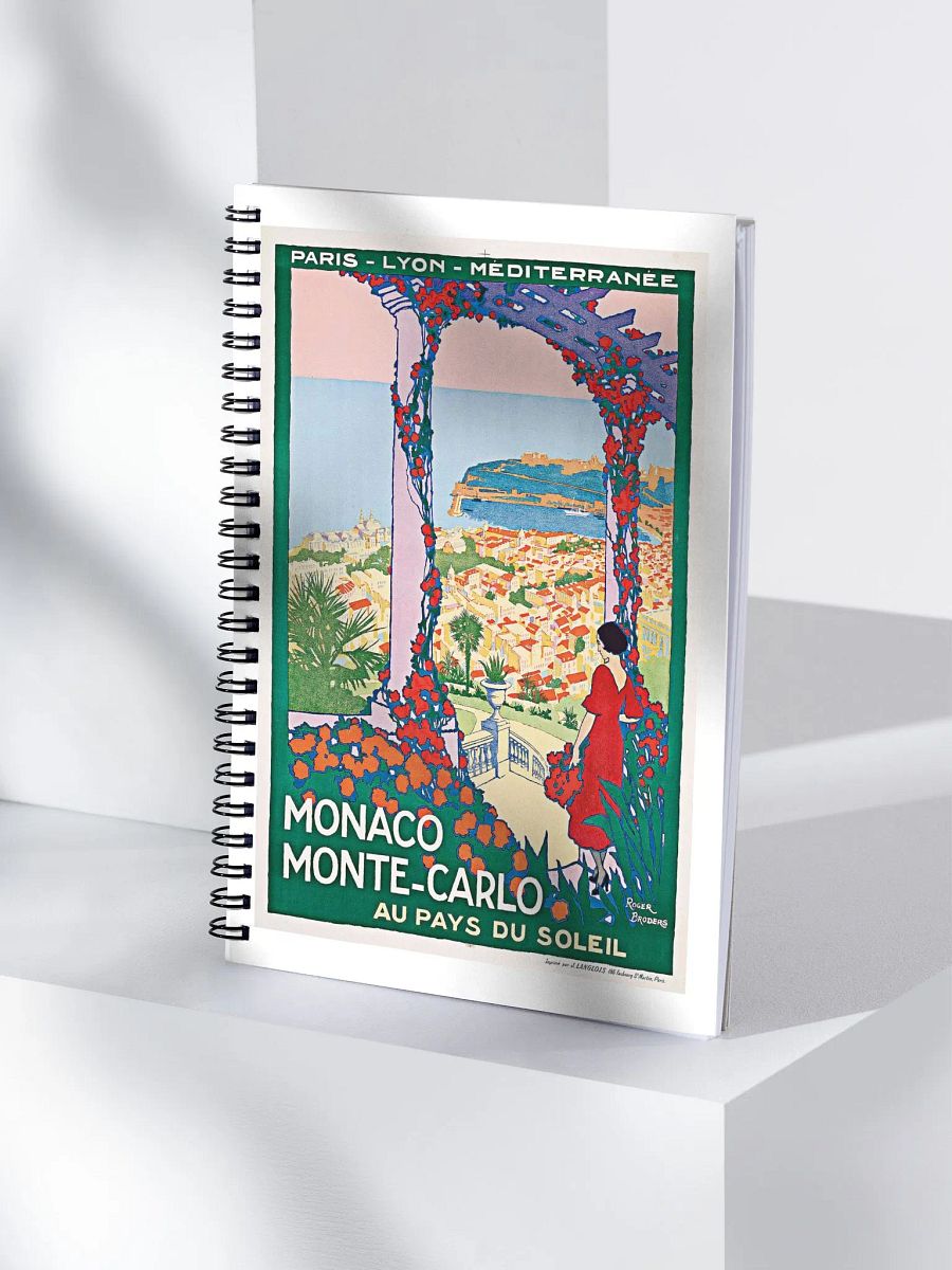 Vintage Monaco Travel Poster Spiral Notebook product image (4)