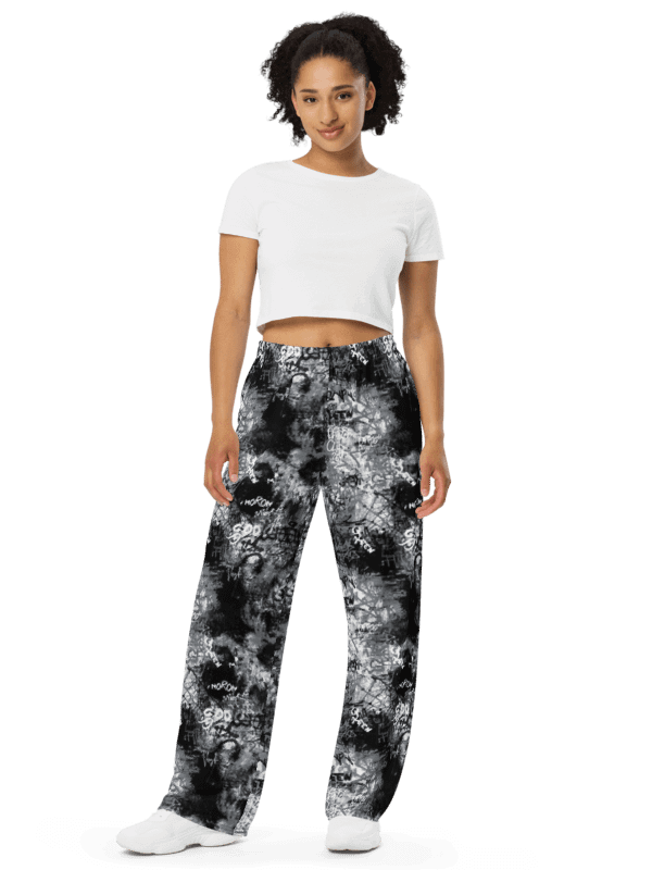 Black and White Graffiti | Unisex Wide-Leg Pants product image (3)