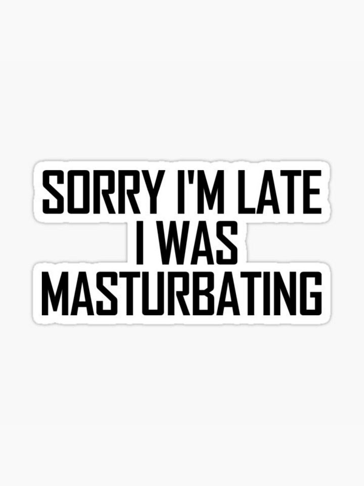 "Sorry I'm Late I Was Masturbating" Sticker product image (1)