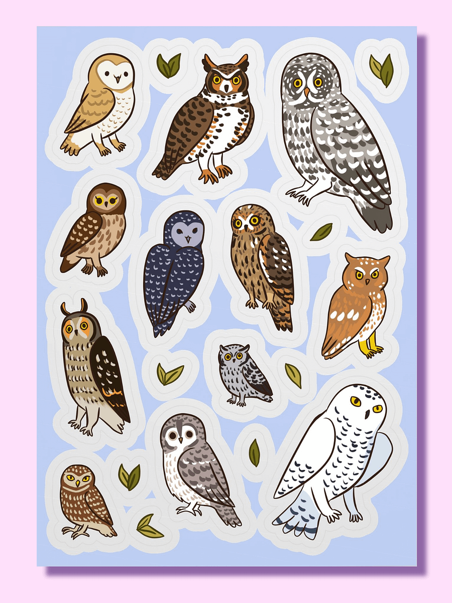 Whimsical Owl Collection Sticker Sheet product image (1)