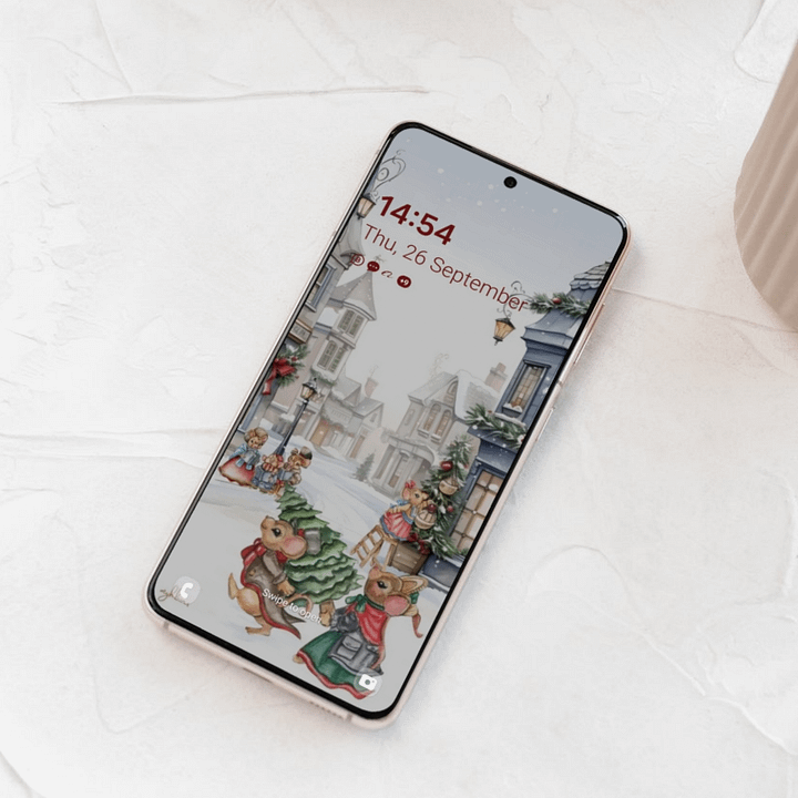 Prelude to Christmas Smartphone Digital Wallpaper | Festive Holiday Phone Background | Instant Download product image (2)
