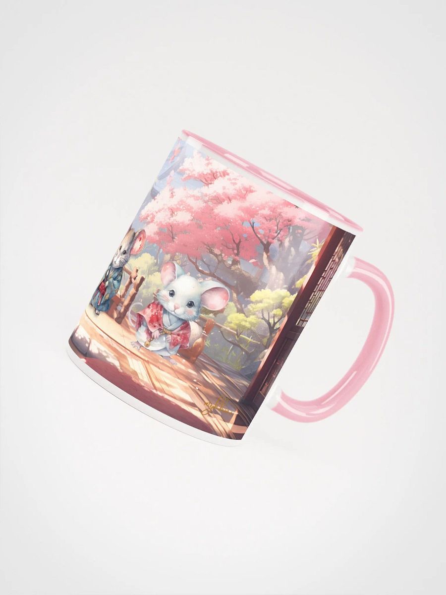 Sakura Snowstorm Mug | Japanese Aesthetic Drinkware | Cherry Blossom Mice Design product image (4)