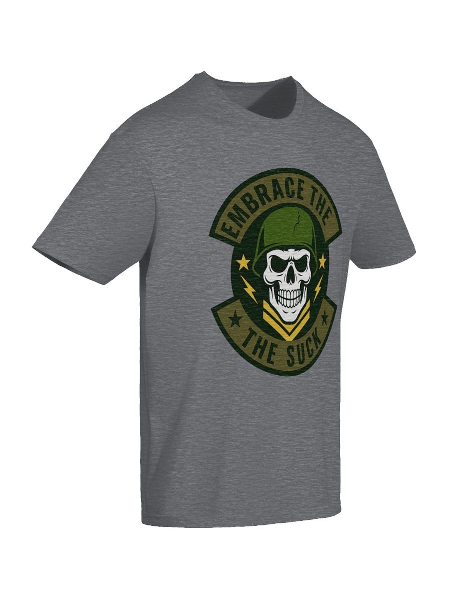 Embrace the Suck Military Patch T-Shirt | Army Skull Helmet Design product image (100)