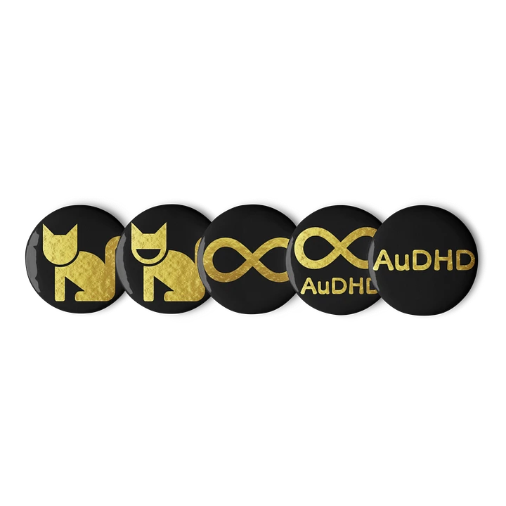 Golden AuDHD Cats Pin Set product image (1)