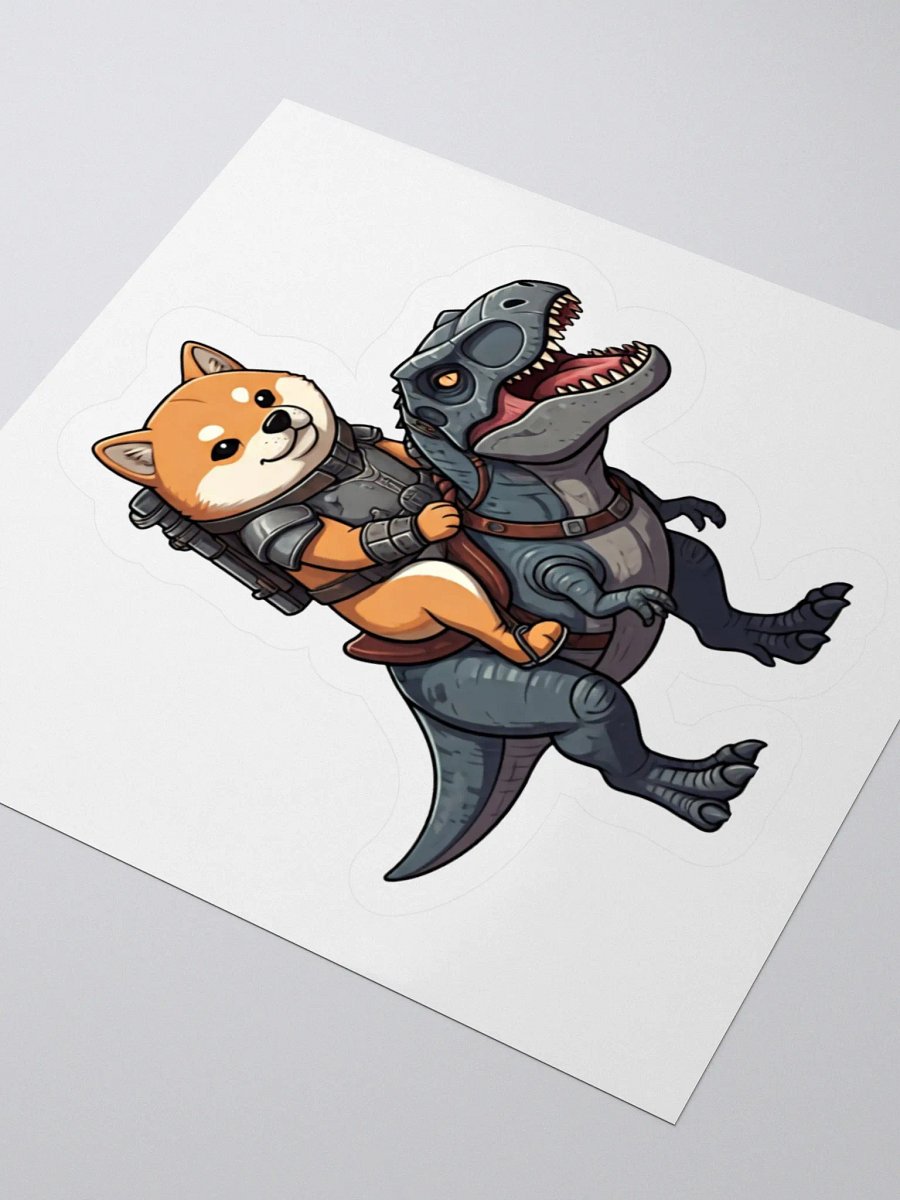Nova Inu T-rex Rider Kiss-Cut Sticker product image (9)