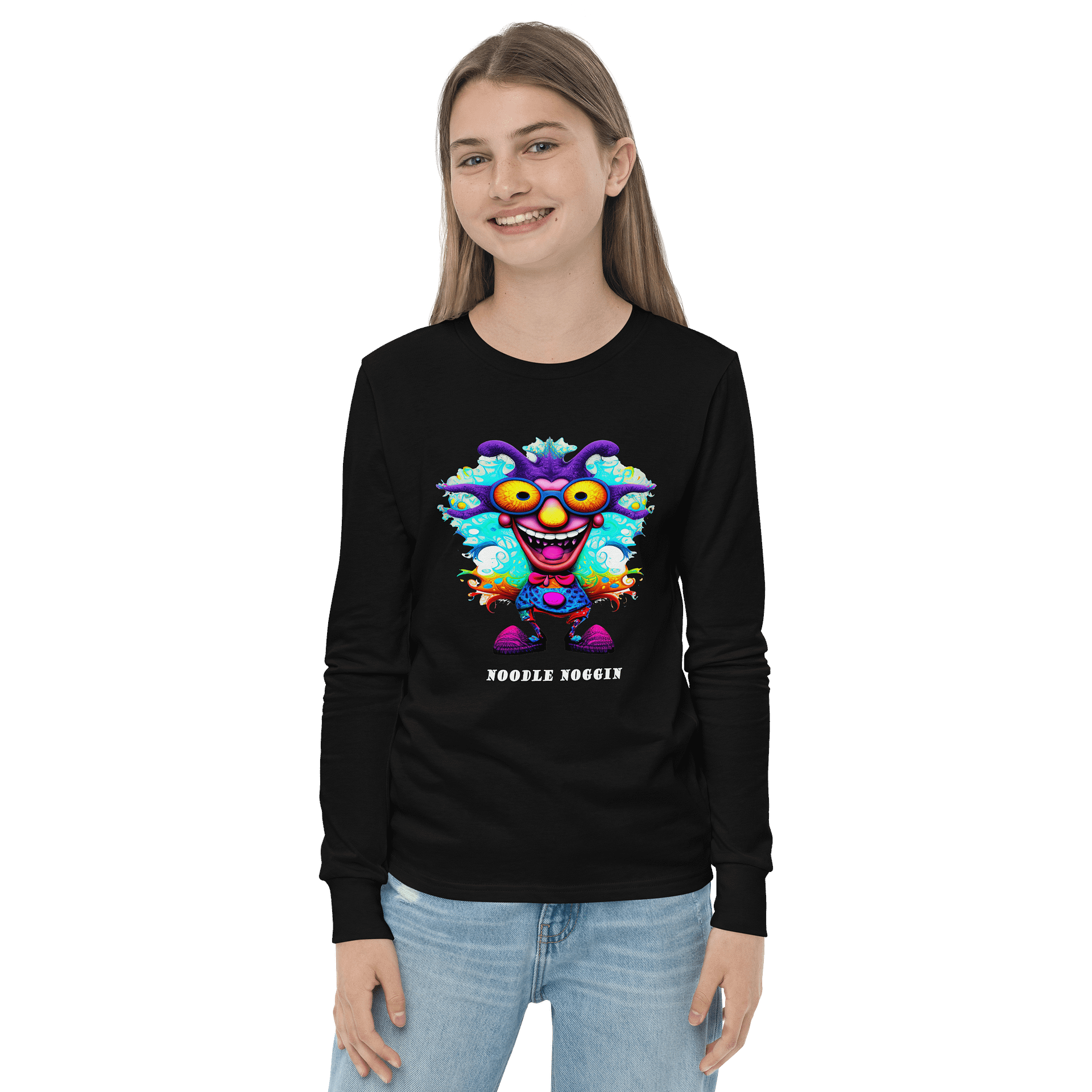 Noodle Noggin Bella Youth Long Sleeve Cotton T-Shirt product image (2)