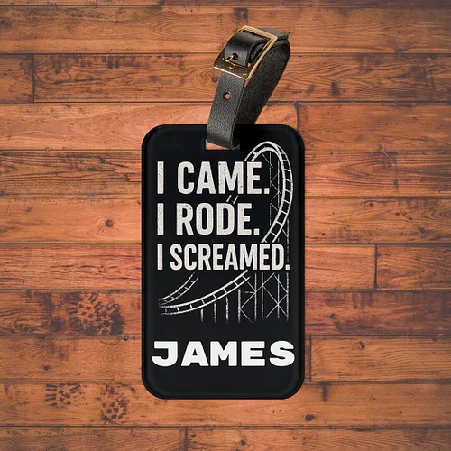 ICYMI: Personalized Roller Coaster Luggage Tag, Adventure Travel Accessory, Fun Amusement Park Vacation Tag, Thrilling Roller...