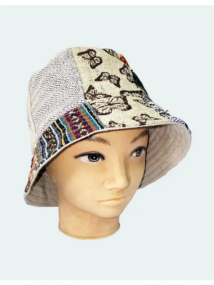 Butterfly Print Hemp Bucket Hat product image (1)