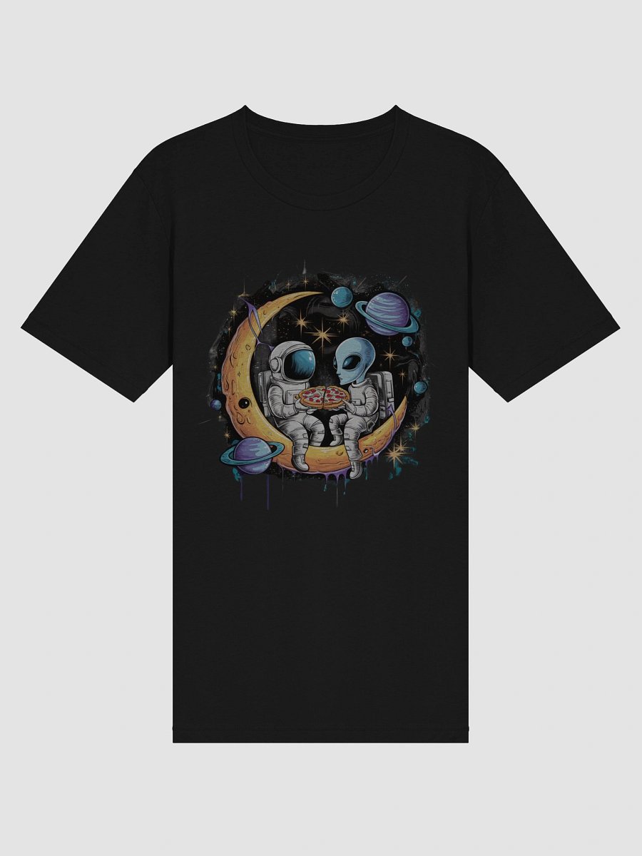 Space Pizza Party: Astronaut and Alien Enjoy a Slice on the Moon for Sci-Fi Lovers T-Shirt Hodies mens womens fit many item,color,size product image (3)