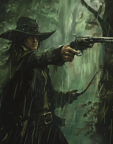 The Gunslinger Showdown in the Rainy Dark Forest product image (1)