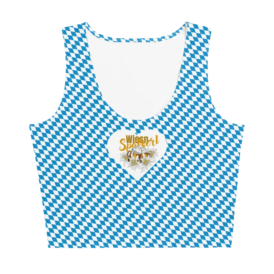 Wiesn-Spatzerl Crop T-Shirt Oktoberfest Bayerische Rauten-Blau-Weiss product image (5)