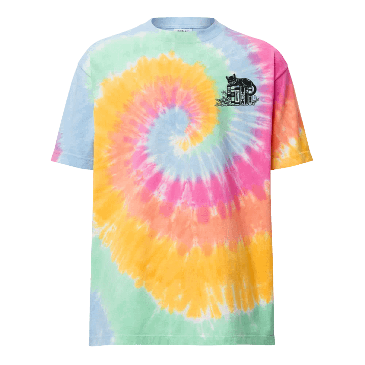 Kitty Bookish Tie-Dye Oversized Tee product image (1)