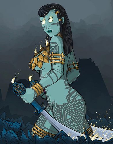 The spirits that roam the ruins of blue do so to warn any outsiders that wish to extract the technology for themselves.
Inkto...