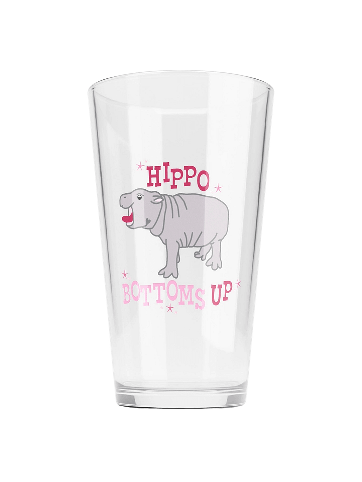 Hippo Bottoms Up Pint Glass | Moo Deng Inspired Merch product image (1)