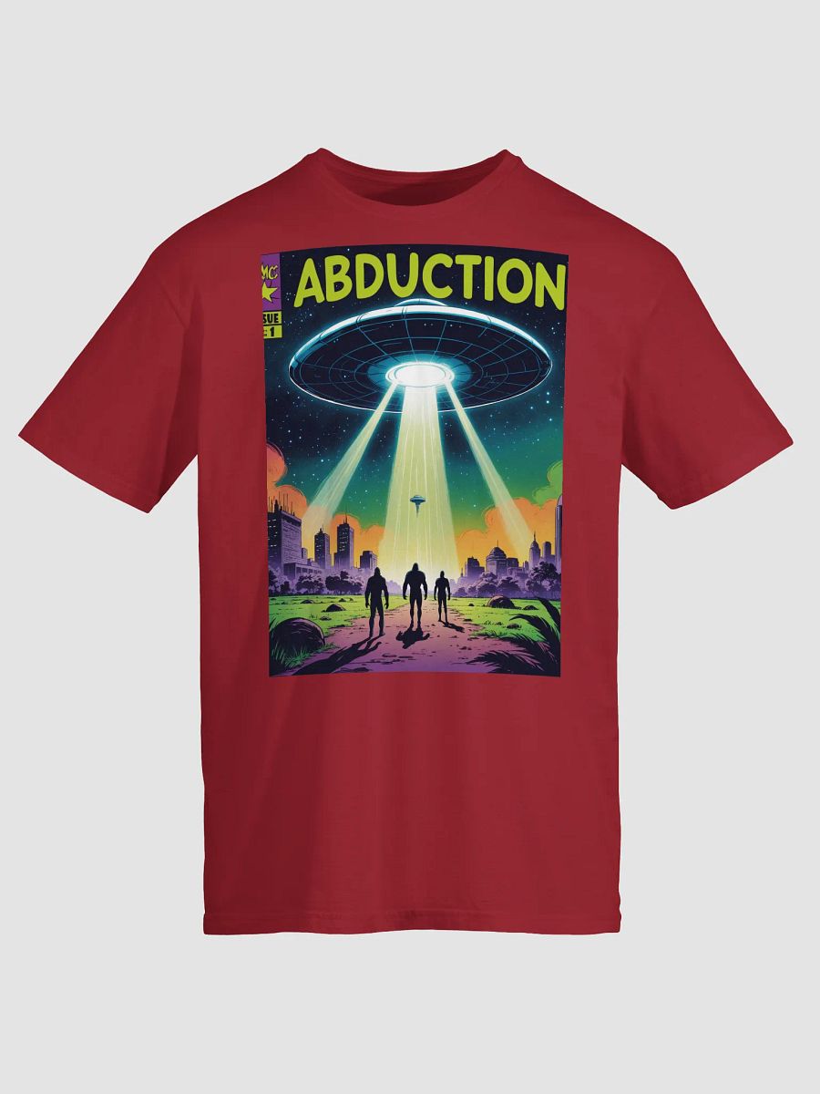 1970s Sci-Fi Comic T-Shirt – Retro Alien Abduction Art product image (2)
