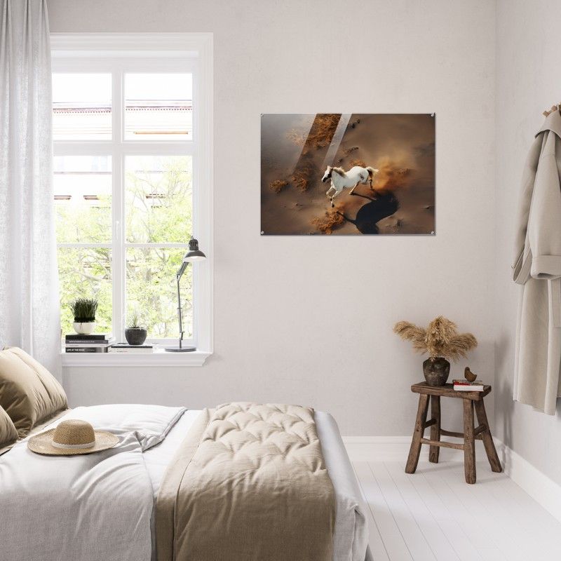 WHITE HORSE FACE GLOSSY ACRYLIC PRINT product image (3)