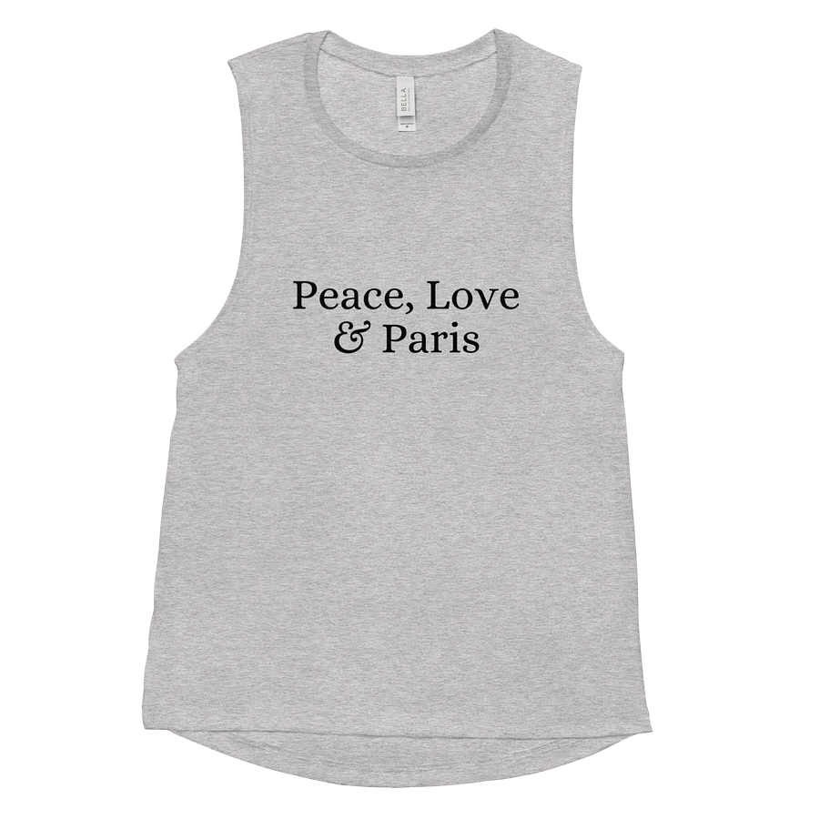 Peace, Love and Paris Women's Flowy Muscle Tank | Black Ink product image (43)