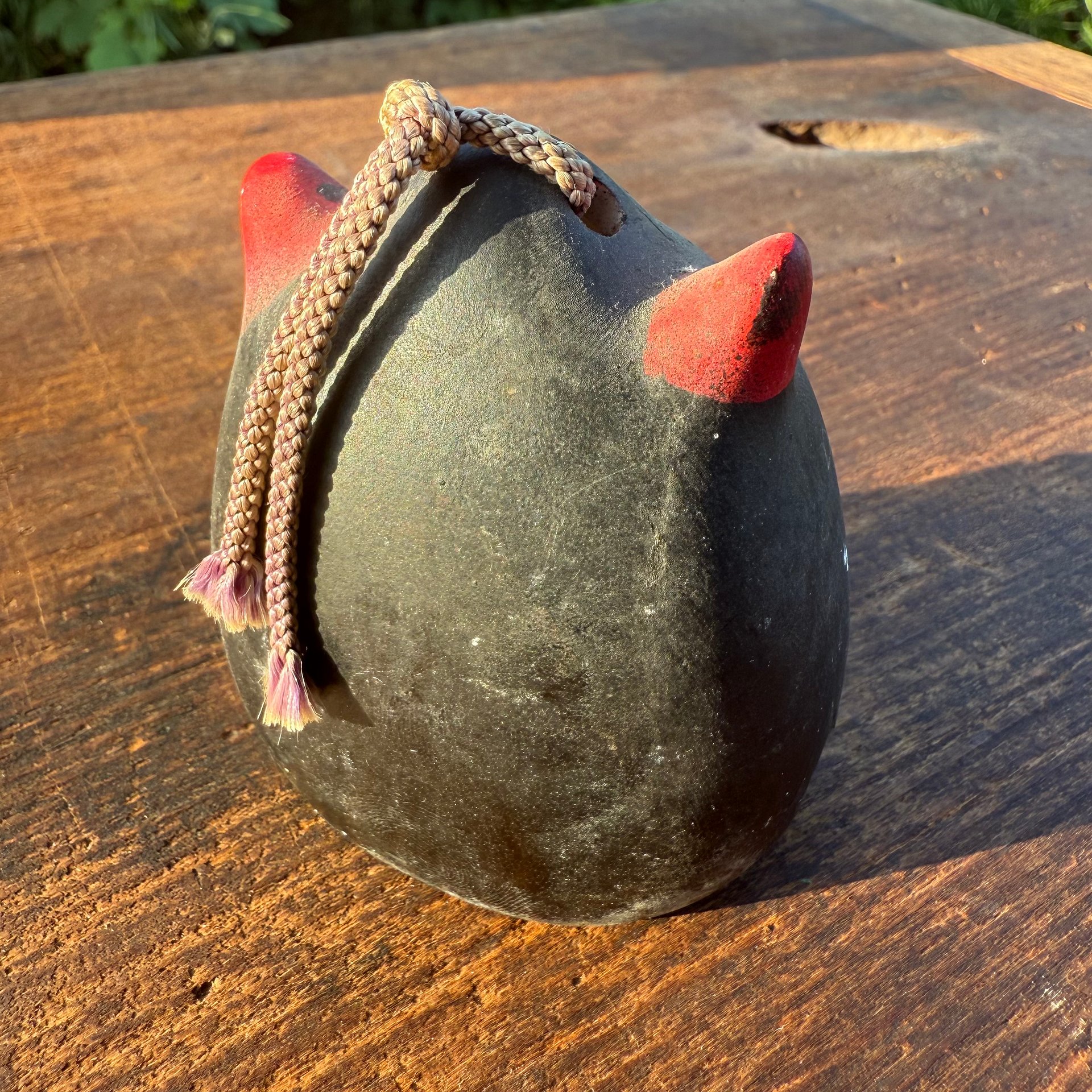 🎎 Japanese Red Oni Ceramic Bell (Dorei) – Mid-Showa Era – Japan Antique Roadshow product image (2)