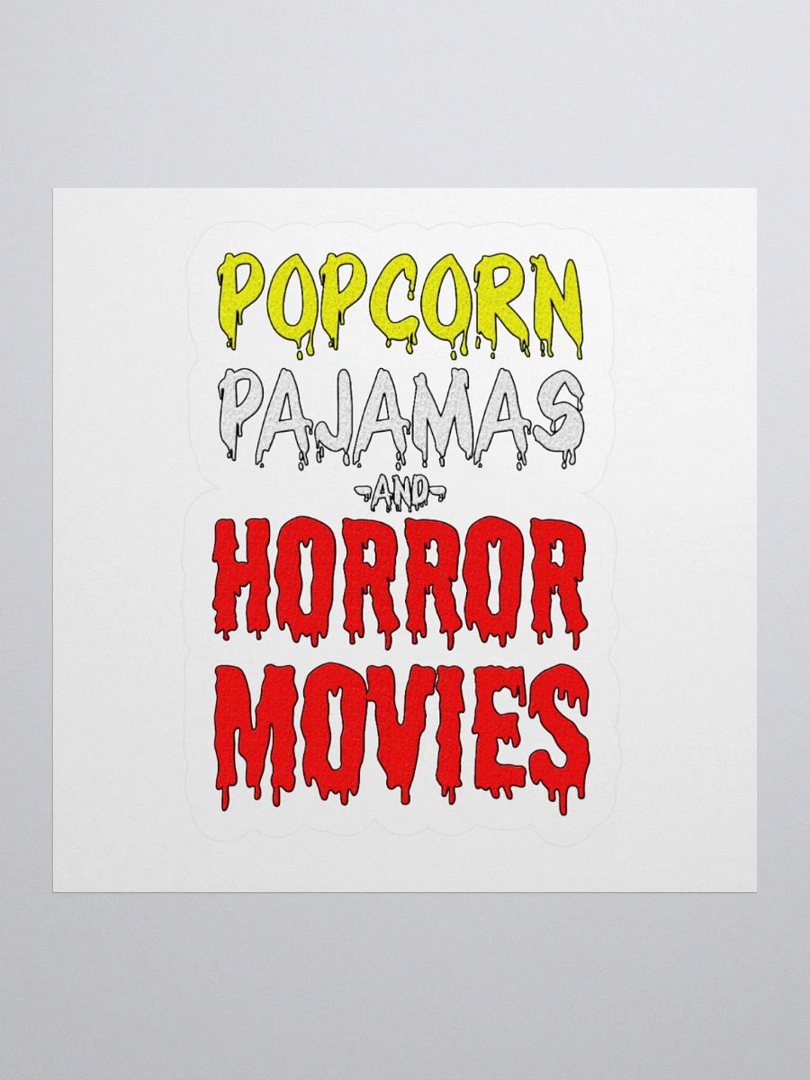 Popcorn Pajamas And Horror Movies Sticker product image (1)