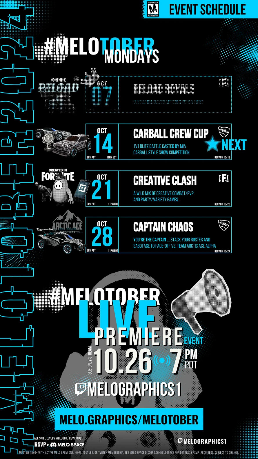 #MELOtober2024 Event Schedule