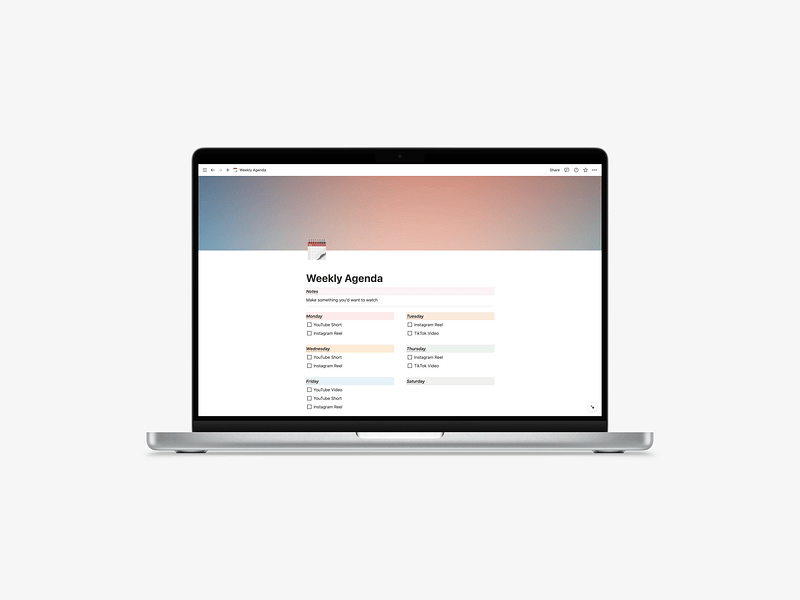 Weekly Agenda Template