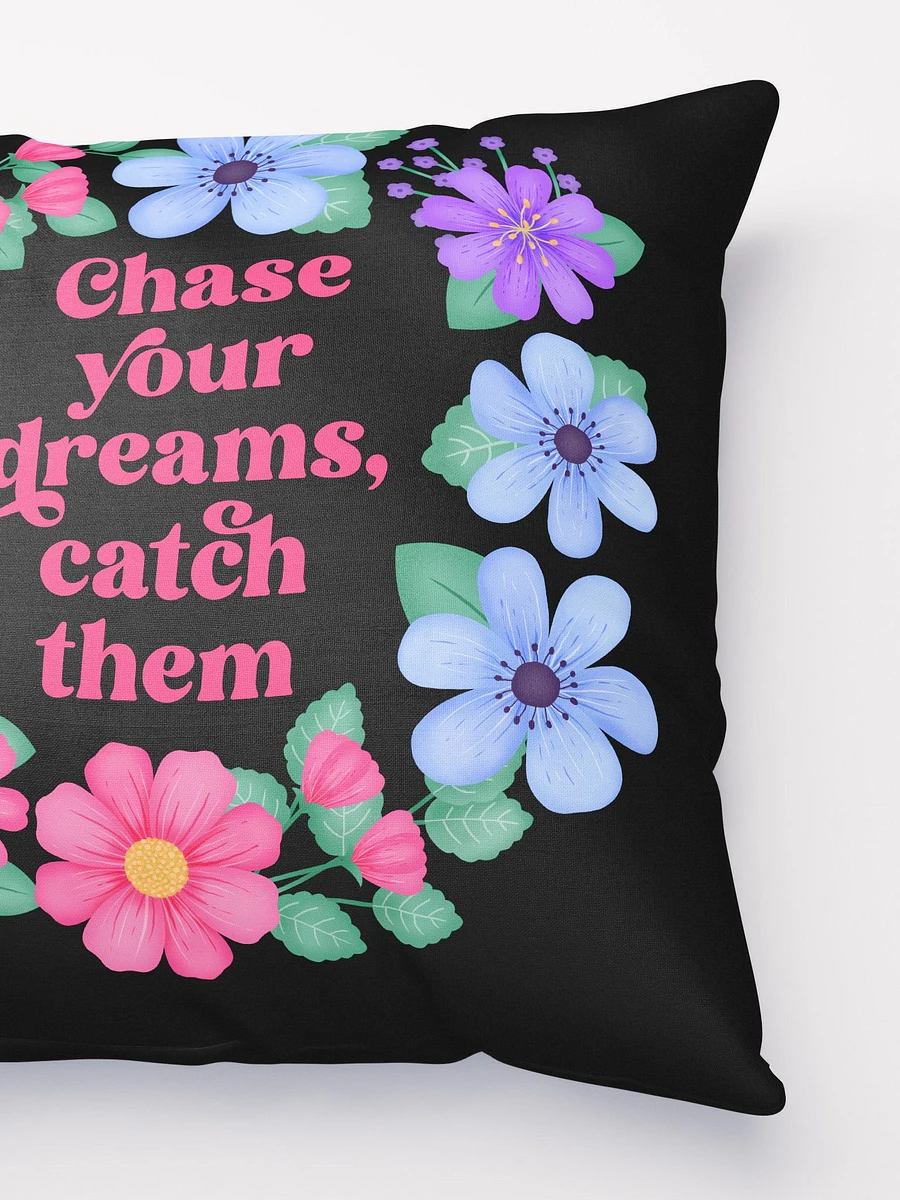 Chase your dreams catch them - Motivational Pillow Black product image (3)