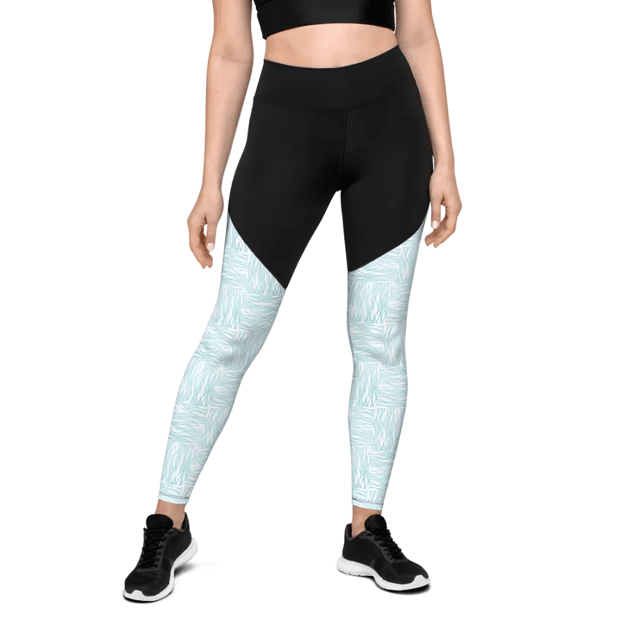 Light Turquois All-Over Print Sports Leggings product image (3)