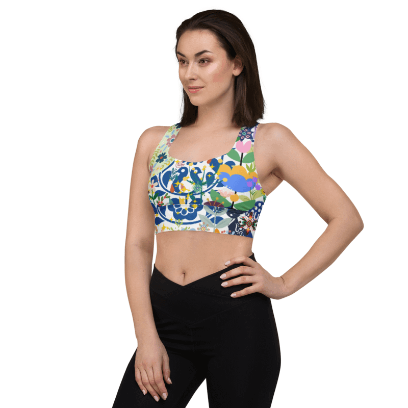 Whimsical Garden Mosaic All-Over Print Sports Bra - UPF50+ protection product image (8)