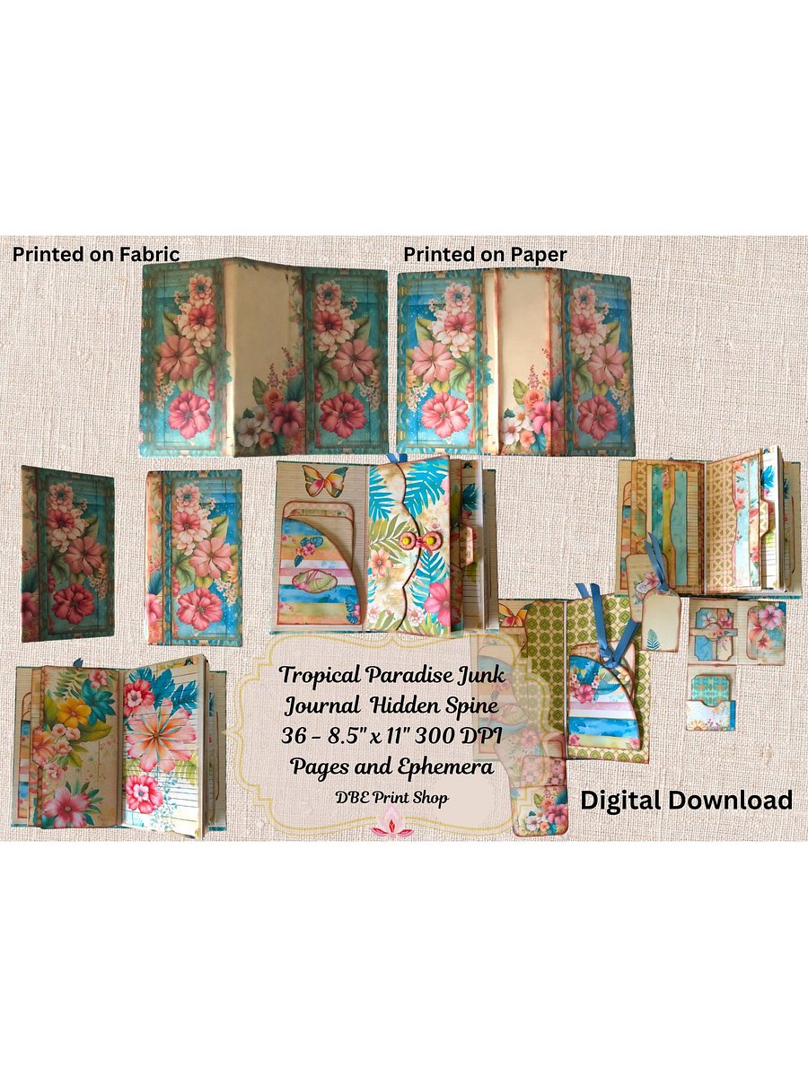 Tropical Paradise Travel Junk Journal w/Hidden Spine product image (8)