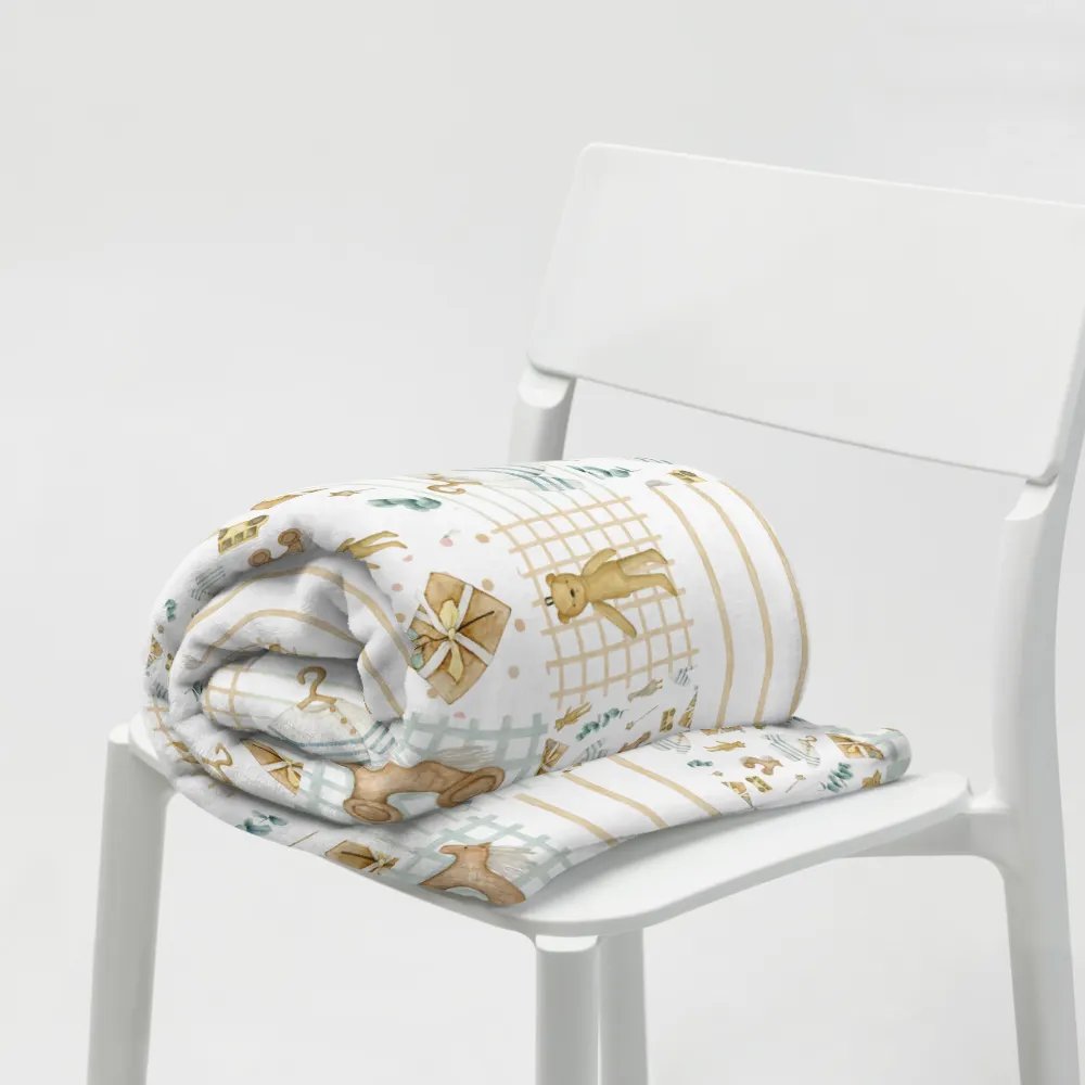Sweet Eucalyptus Watercolor Baby Patchwork Throw Blanket product image (5)
