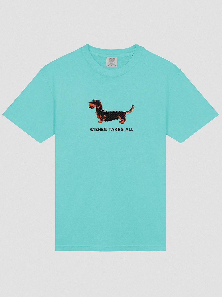 Wiener Takes All T-Shirt(Embroidered) of a Wirehaired Dachshund(Black & Tan) product image (33)