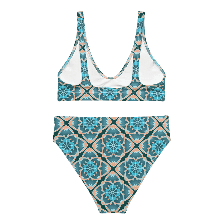 Beautiful Green Pillow Pattern High Waisted Bikini product image (2)