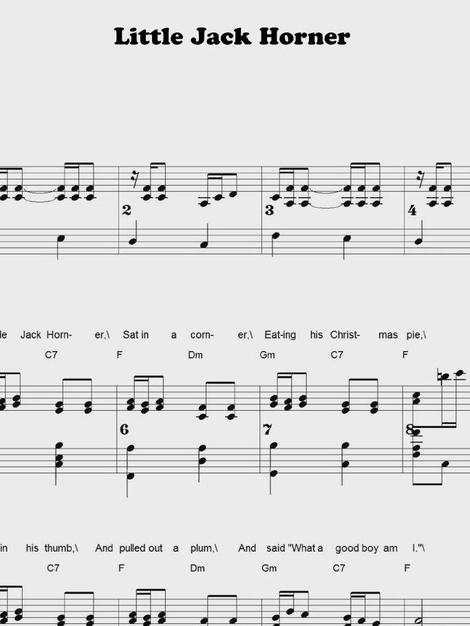 Little Jack Horner - CS - Piano sheet music product image (1)