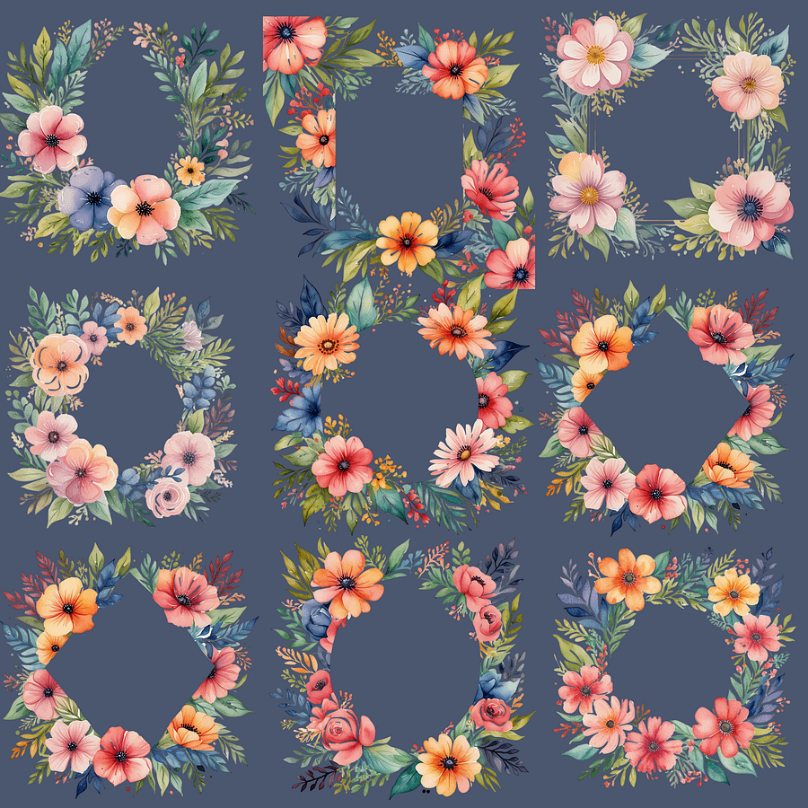 Floral Frames in Watercolor Style product image (3)